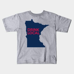 Minnesota Drink Local MN Navy Kids T-Shirt